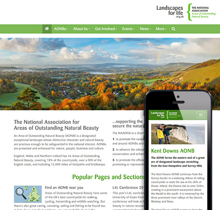 Website Design The National Association for Areas of Outstanding Natural Beauty